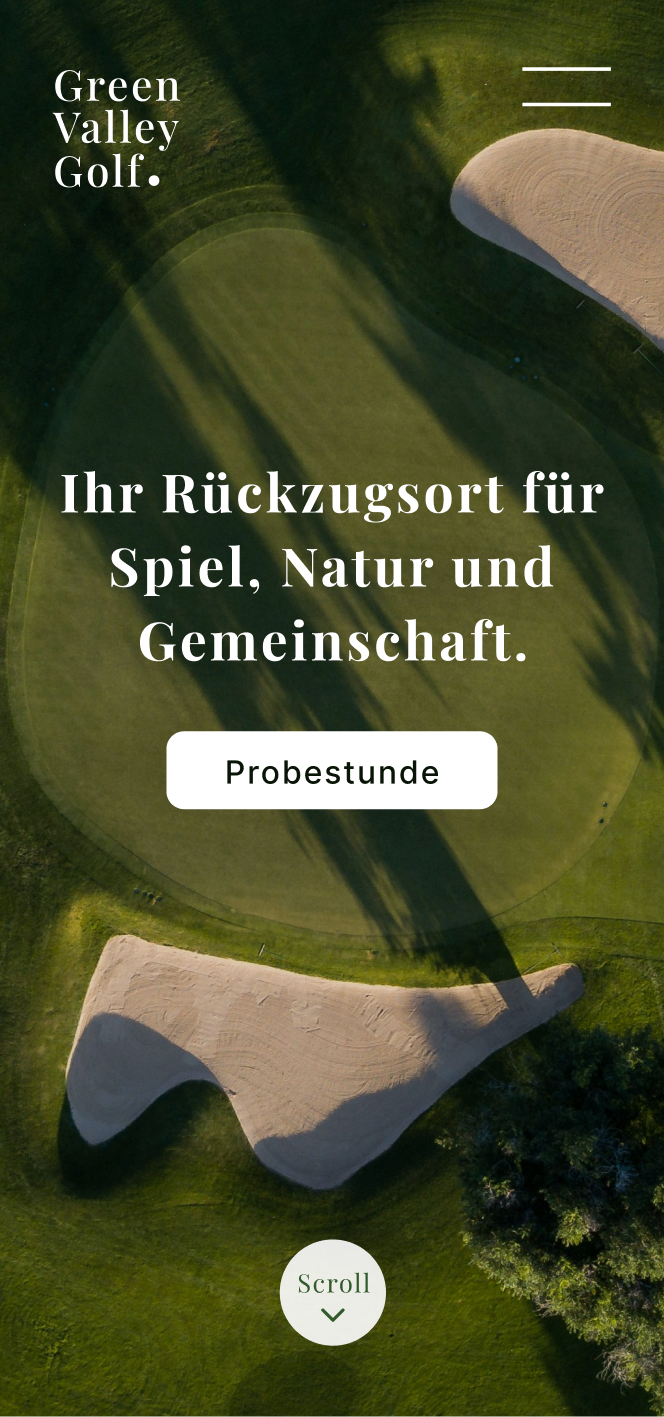 Webdesign eines Golfclubs mobil